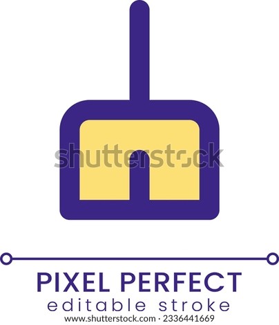 Broom pixel perfect RGB color ui icon. Erase messages history. Clear cache. Simple filled line element. GUI, UX design for mobile app. Vector isolated pictogram. Editable stroke. Poppins font used