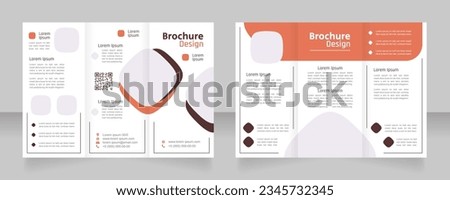 Food delivery service trifold brochure template design. Zig-zag folded leaflet set with copy space for text. Editable 3 panel flyers. Secular One, Rajdhani Semi Bold, Arial Regular fonts used