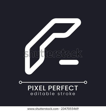 Delete contact pixel perfect white linear ui icon for dark theme. Remove information. Vector line pictogram. Isolated user interface symbol for night mode. Editable stroke. Poppins font used