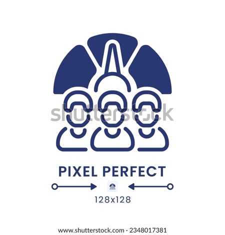 Performance management black solid desktop icon. Human resource. Employee evaluation. Pixel perfect 128x128, outline 4px. Silhouette symbol on white space. Glyph pictogram. Isolated vector image