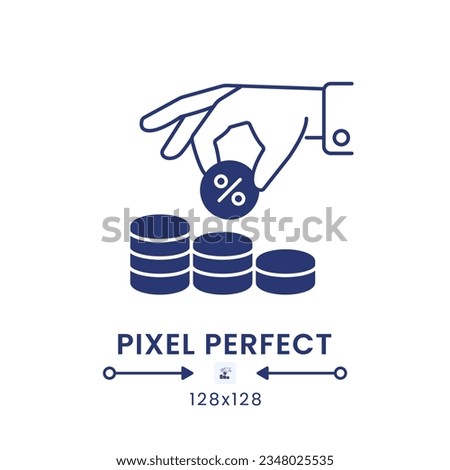 Tax Withholding black solid desktop icon. Paycheck deductions. Income subtraction. Pixel perfect 128x128, outline 2px. Silhouette symbol on white space. Glyph pictogram. Isolated vector image