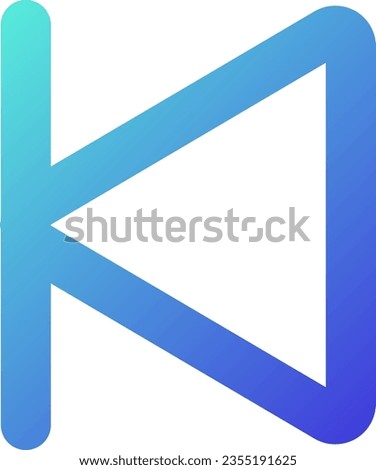 Skip to start pixel perfect gradient linear ui icon. Multimedia player control. Move back. Line color user interface symbol. Modern style pictogram. Vector isolated outline illustration