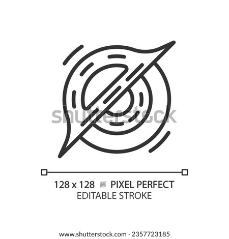 Black hole pixel perfect linear icon. Gravity well. Deep space. Cosmic mystery. Scientific discovery. Sci fi. Thin line illustration. Contour symbol. Vector outline drawing. Editable stroke