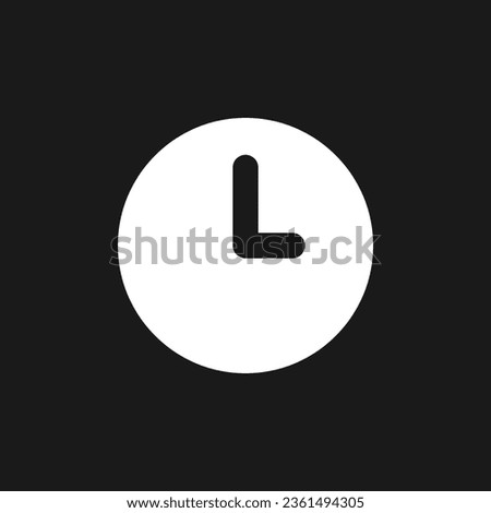 Clock dark mode glyph ui icon. Set alarm. Snooze feature. Daily reminder. User interface design. White silhouette symbol on black space. Solid pictogram for web, mobile. Vector isolated illustration