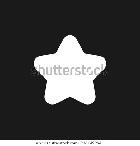 Star dark mode glyph ui icon. Favourite page mark. Adding bookmark. User interface design. White silhouette symbol on black space. Solid pictogram for web, mobile. Vector isolated illustration