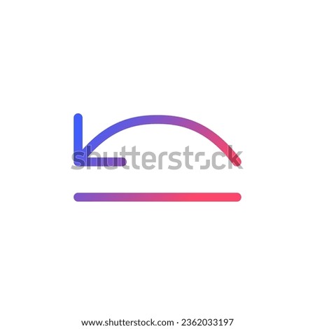 Move backward pixel perfect gradient linear ui icon. Video editor program. Move to previous step. Line color user interface symbol. Modern style pictogram. Vector isolated outline illustration