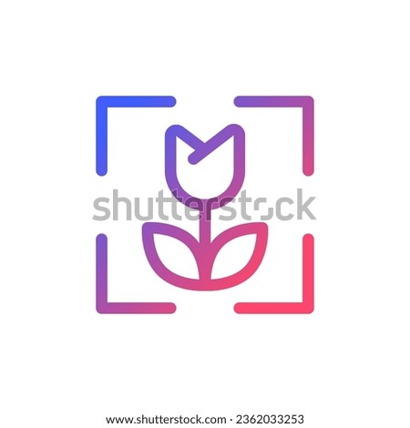 Macro photo mode pixel perfect gradient linear ui icon. Digital camera. Extreme close up picture. Line color user interface symbol. Modern style pictogram. Vector isolated outline illustration