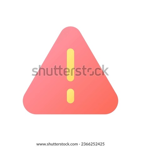 Caution sign pixel perfect flat gradient color ui icon. Warning about error. Important notification. Simple filled pictogram. GUI, UX design for mobile application. Vector isolated RGB illustration