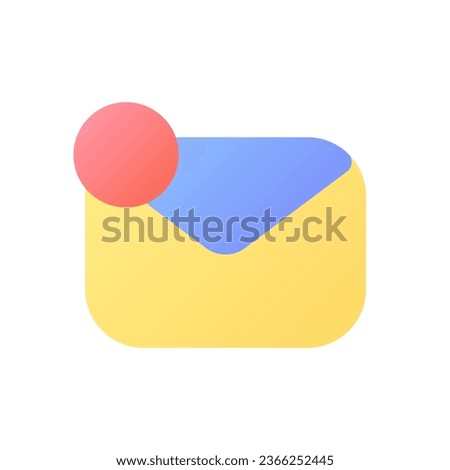 Letter notification pixel perfect flat gradient color ui icon. Inbox mail. Digital communication. Simple filled pictogram. GUI, UX design for mobile application. Vector isolated RGB illustration