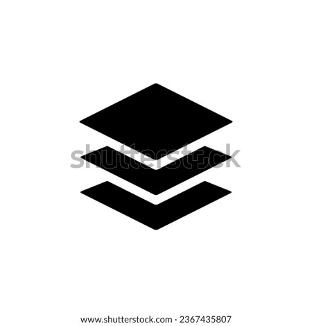 Layers panel black glyph ui icon. Separate elements. Simple filled line element. User interface design. Silhouette symbol on white space. Solid pictogram for web, mobile. Isolated vector illustration