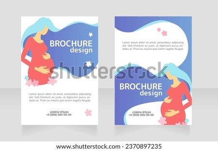 Pre-pregnancy care blank brochure design. Template set with copy space for text. Premade corporate reports collection. Editable 2 paper pages. Rounded Mplus 1c Bold Bold, Nunito Light fonts used