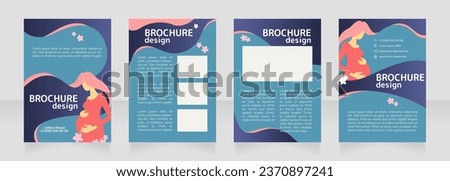 First-time pregnancy blank brochure design. Template set with copy space for text. Premade corporate reports collection. Editable 4 paper pages. Rounded Mplus 1c Bold, Nunito Light fonts used