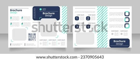Medical tests bifold brochure template design. Half fold booklet mockup set with copy space for text. Editable 2 paper page leaflets. Secular One Regular, Rajdhani-Semibold, Arial fonts used