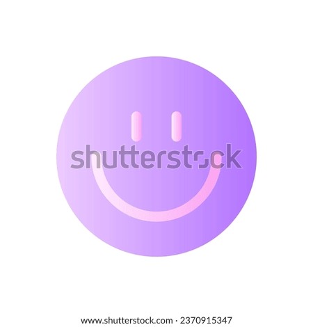 Smiling emoji flat gradient two-color ui icon. Feelings expression. Positive mood. Communication. Simple filled pictogram. GUI, UX design for mobile application. Vector isolated RGB illustration
