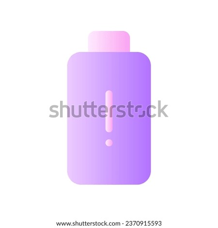 Low battery level flat gradient two-color ui icon. Wellbeing issue. Tired and exhausted. Accumulator. Simple filled pictogram. GUI, UX design for mobile application. Vector isolated RGB illustration