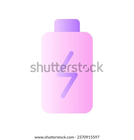 Battery flat gradient two-color ui icon. Accumulator charging. Physical strength and activity. Simple filled pictogram. GUI, UX design for mobile application. Vector isolated RGB illustration