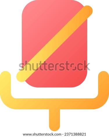 Turn off microphone pixel perfect flat gradient color ui icon. Do not record. Mute mic. Messenger. Simple filled pictogram. GUI, UX design for mobile application. Vector isolated RGB illustration