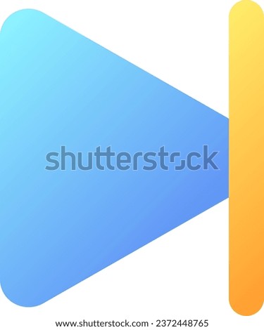 Skip to end pixel perfect flat gradient color ui icon. Multimedia player control. Move forward. Simple filled pictogram. GUI, UX design for mobile application. Vector isolated RGB illustration