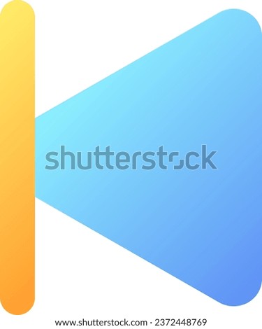 Skip to start pixel perfect flat gradient color ui icon. Multimedia player control. Move back. Simple filled pictogram. GUI, UX design for mobile application. Vector isolated RGB illustration