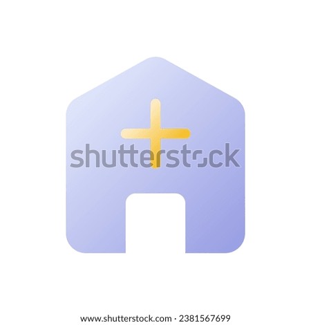Add address flat gradient two-color ui icon. Delivery service. Mail recipient. House location. Simple filled pictogram. GUI, UX design for mobile application. Vector isolated RGB illustration