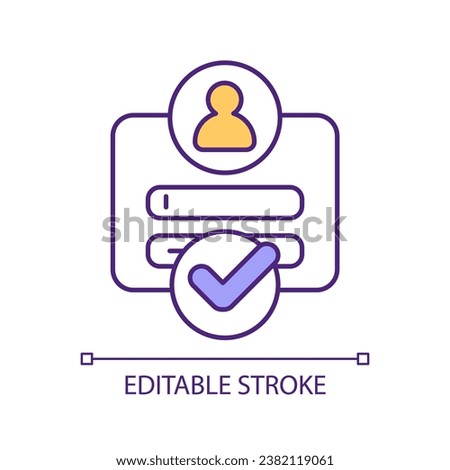 Account access RGB color icon. Login to social media profile. User personal information privacy. Enter password. Isolated vector illustration. Simple filled line drawing. Editable stroke