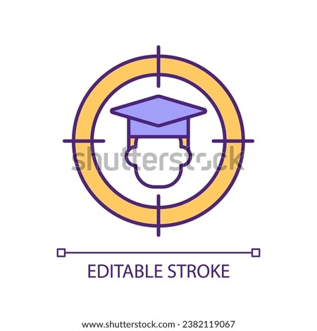 Student centered learning RGB color icon. Learning approach. High school and college education. Additional courses. Isolated vector illustration. Simple filled line drawing. Editable stroke