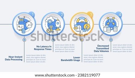 Innovation technologies in cloud circle infographic template. Data visualization with 4 steps. Editable timeline info chart. Workflow layout with line icons. Lato Bold, Regular fonts used