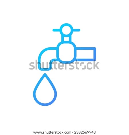 Water supply pixel perfect gradient linear vector icon. Domestic usage. Drinking water distribution. Public utility. Thin line color symbol. Modern style pictogram. Vector isolated outline drawing