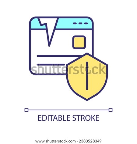 Corrupted file RGB color icon. Broken document. Digital error. Lost information. Data security. Hack attack. Isolated vector illustration. Simple filled line drawing. Editable stroke. Arial font used