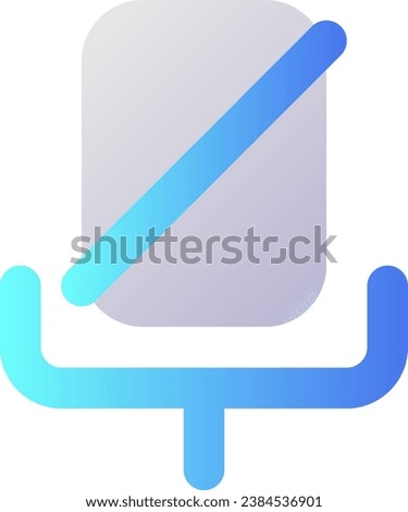 Turn off microphone pixel perfect flat gradient two-color ui icon. Do not record. Mute mic. Messenger. Simple filled pictogram. GUI, UX design for mobile application. Vector isolated RGB illustration