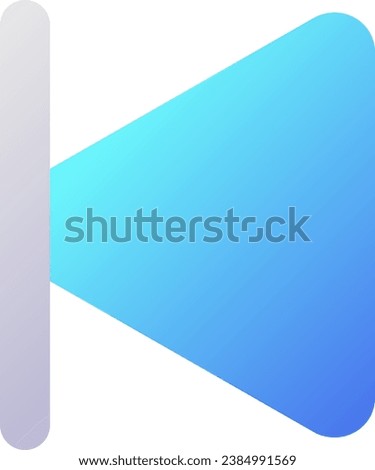 Skip to start pixel perfect flat gradient two-color ui icon. Multimedia player control. Move back. Simple filled pictogram. GUI, UX design for mobile application. Vector isolated RGB illustration