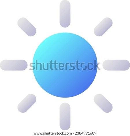 Brightness pixel perfect flat gradient two-color ui icon. Smartphone screen settings. Weather forecast. Simple filled pictogram. GUI, UX design for mobile application. Vector isolated RGB illustration