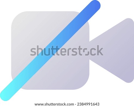 Turn off camera pixel perfect flat gradient two-color ui icon. Calling via messenger. Videotelephony. Simple filled pictogram. GUI, UX design for mobile application. Vector isolated RGB illustration