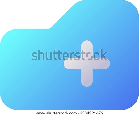 Add to folder pixel perfect flat gradient two-color ui icon. Upload digital data. Computer storage. Simple filled pictogram. GUI, UX design for mobile application. Vector isolated RGB illustration