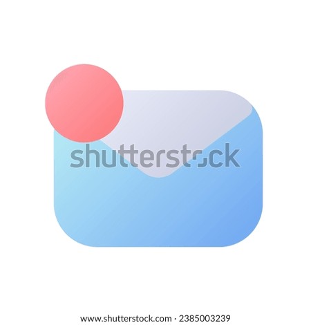 Letter notification pixel perfect flat gradient two-color ui icon. Inbox mail. Digital communication. Simple filled pictogram. GUI, UX design for mobile application. Vector isolated RGB illustration