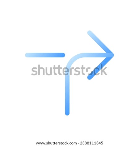 Right horizontal alignment sign flat gradient two-color ui icon. Road arrow. Finding route. Simple filled pictogram. GUI, UX design for mobile application. Vector isolated RGB illustration