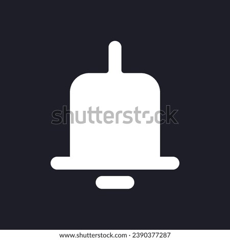 Notification dark mode glyph ui icon. New message signal. User interface design. White silhouette symbol on black space. Solid pictogram for web, mobile. Vector isolated illustration