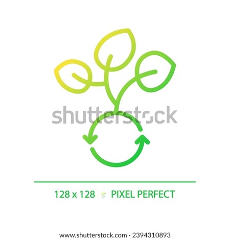 Regenerative agriculture gradient linear vector icon. Sustainable farming. Carbon sequestration. Permaculture garden. Thin line color symbol. Modern style pictogram. Vector isolated outline drawing