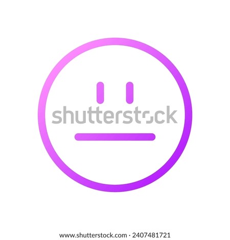 Neutral emoji pixel perfect gradient linear ui icon. Emotional expression. Indifferent attitude. Line color user interface symbol. Modern style pictogram. Vector isolated outline illustration