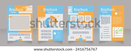 Brand envisioned future blank brochure design. Template set with copy space for text. Premade corporate reports collection. Editable 4 paper pages. Ubuntu Condensed, Arial Regular fonts used