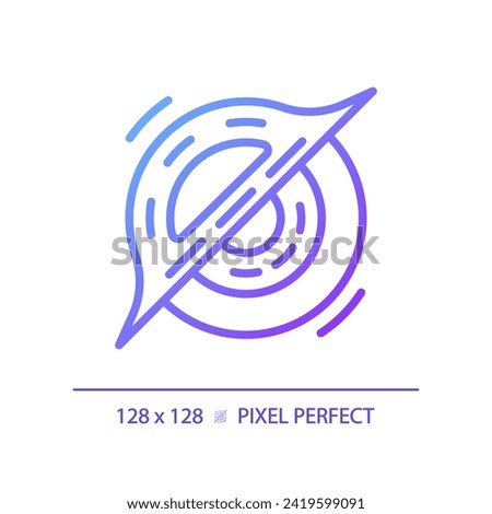 Black hole pixel perfect gradient linear vector icon. Gravity well. Deep space. Cosmic mystery. Scientific discovery. Thin line color symbol. Modern style pictogram. Vector isolated outline drawing