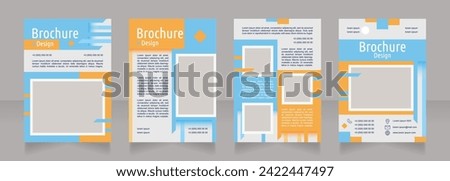 Developing new products blank brochure design. Template set with copy space for text. Premade corporate reports collection. Editable 4 paper pages. Ubuntu Condensed, Arial Regular fonts used
