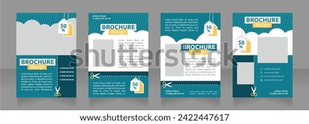 Exclusive discounts on airfare and flight blank brochure design. Template set with copy space for text. Premade corporate reports collection. Editable 4 paper pages. Ubuntu Bold, Regular fonts used