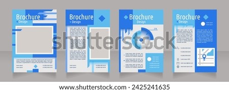 Good brand visibility blank brochure design. Template set with copy space for text. Premade corporate reports collection. Editable 4 paper pages. Ubuntu Condensed, Arial Regular fonts used