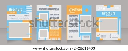 Customer-centric company blank brochure design. Template set with copy space for text. Premade corporate reports collection. Editable 4 paper pages. Ubuntu Condensed, Arial Regular fonts used