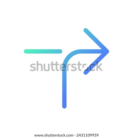 Right horizontal alignment sign pixel perfect gradient linear ui icon. Road arrow. Finding route. Line color user interface symbol. Modern style pictogram. Vector isolated outline illustration