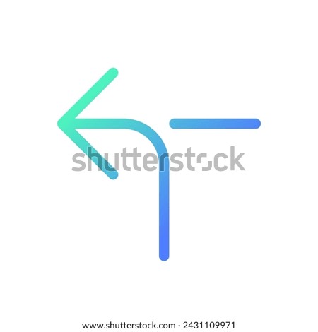 Left horizontal alignment sign pixel perfect gradient linear ui icon. Reaching destination. Driving car. Line color user interface symbol. Modern style pictogram. Vector isolated outline illustration