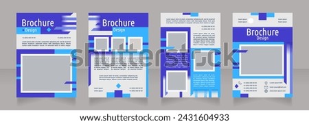 Growing business image blank brochure design. Template set with copy space for text. Premade corporate reports collection. Editable 4 paper pages. Ubuntu Condensed, Arial Regular fonts used