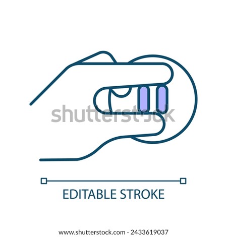 Pause RGB color icon. Minimize interruption. Stop music playing. Multimedia player control. Digital technology. Isolated vector illustration. Simple filled line drawing. Editable stroke