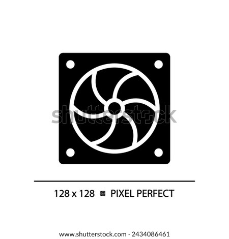 Exhaust fan black glyph icon. Indoor air quality. House dust. Unpleasant smell. Ventilation system. Odor control. Silhouette symbol on white space. Solid pictogram. Vector isolated illustration